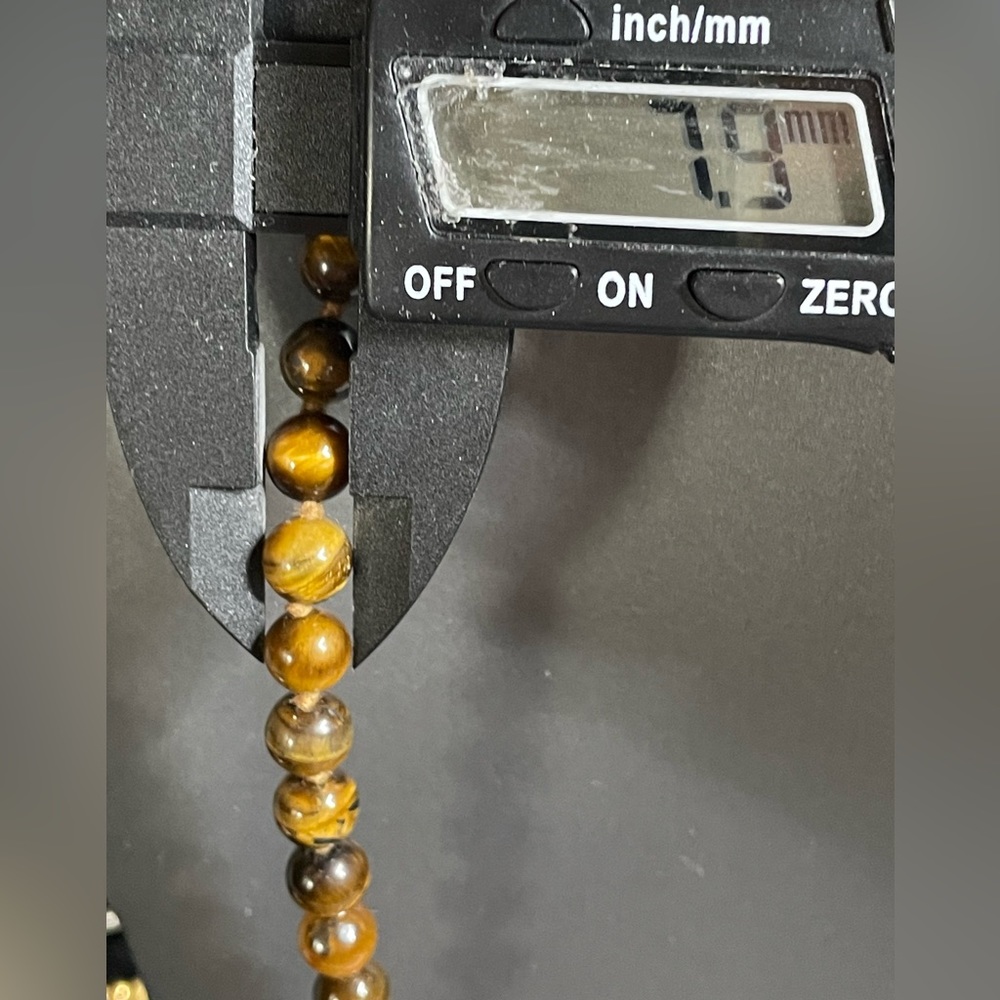 Vintage Tigers Eye Hand Knotted 10k Gold Clasp 25” Necklace Gorgeous Beads. - Picture 4 of 12